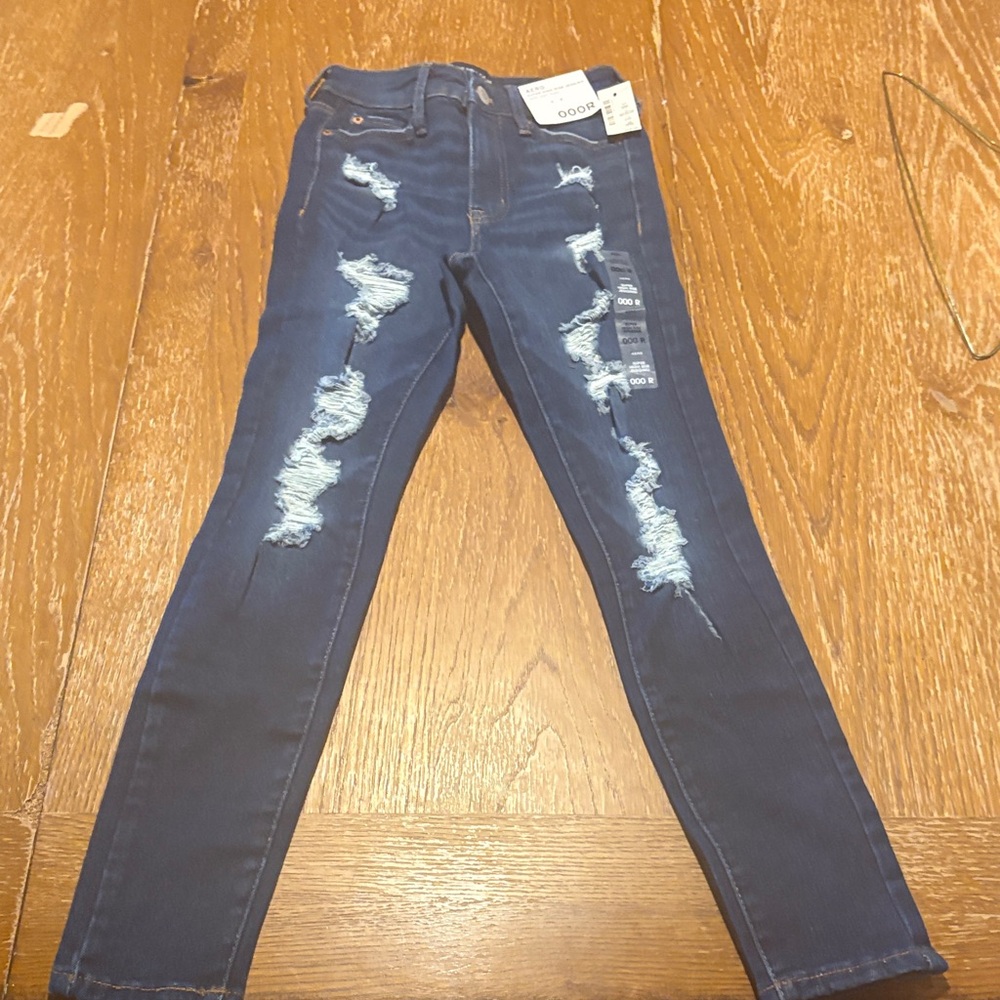 Aeropostale Dark Blue Distressed Skinny Jeans